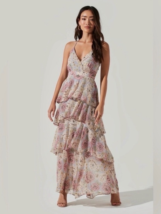Astr Dresses & Skirts - Floral Tiered Ruffle Maxi Dress – Pink Floral